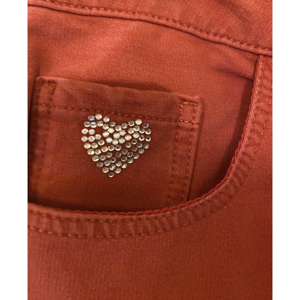 Women’s Quacker Factory Dram Jeannes Size 12 Heart Rhinestone Bling Stretch - Picture 7 of 8